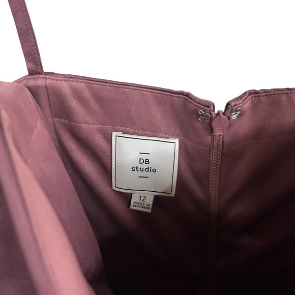 Romantic Glam Hi‎ Low Dress DB Studio Satin Bodice Chianti Dark Feminine Size 12 - Picture 7 of 9